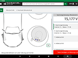 Based on the e-mobility database and defined algorithms, the user is guided through the vehicle-specific steps of voltage disconnection. 